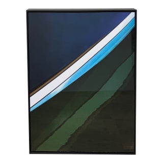 Island Paradise 1, Abstract Framed Photograph of Boat Reflection in Water, Artist Geoffrey Baris For Sale