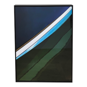 Island Paradise 1, Abstract Framed Photograph of Boat Reflection in Water, Artist Geoffrey Baris