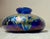 Abstract Vintage Hand Blown Kent Fiske Blue Iridescent Art Glass Splatter Vase Sculpture For Sale - Image 3 of 14