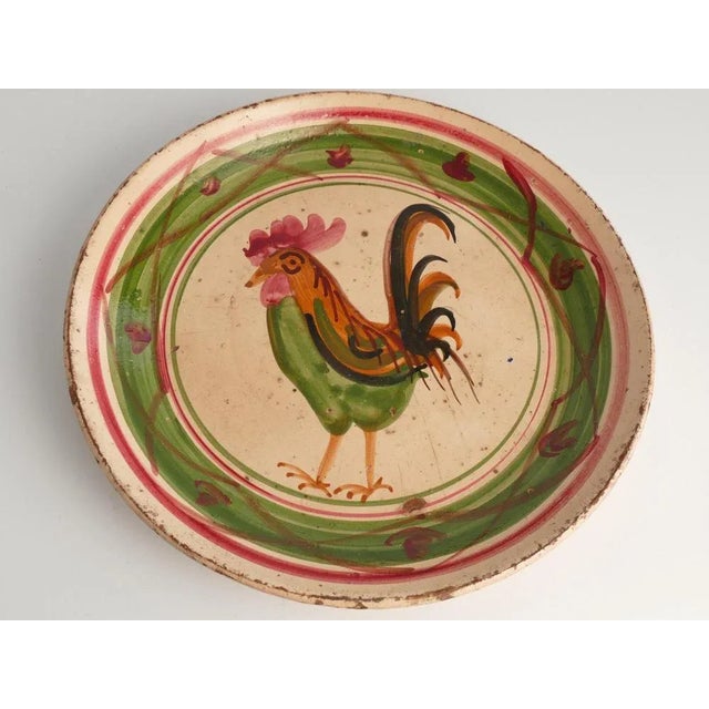 19th Century Swedish Folk Art Milk Bowl with Rooster Motif For Sale - Image 6 of 10