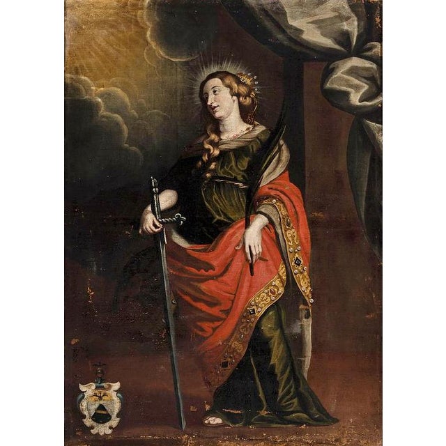 After Peter Paul Rubens, Circle of Saint Catherine, Oil on Canvas For Sale - Image 4 of 7