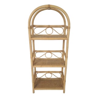 Bohemian Rattan and Bamboo Shelf, 1970s For Sale