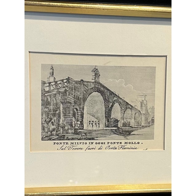 Vintage Italian Framed Ponte Milvio in Oggi Ponte Mollo Print For Sale In Los Angeles - Image 6 of 10