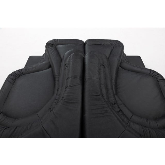 Ubald Klug Ds-1025 “Terrazza” Sofa for De Sede, Black Leather, Switzerland 1974 - Set of Two For Sale - Image 13 of 16