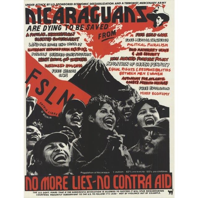 1986 Black Cat Collective 'Nicaraguans Are Dying to Be Saved (Sm)' Serigraph For Sale