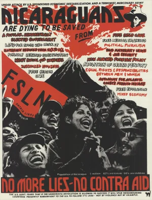 1986 Black Cat Collective 'Nicaraguans Are Dying to Be Saved (Sm)' Serigraph
