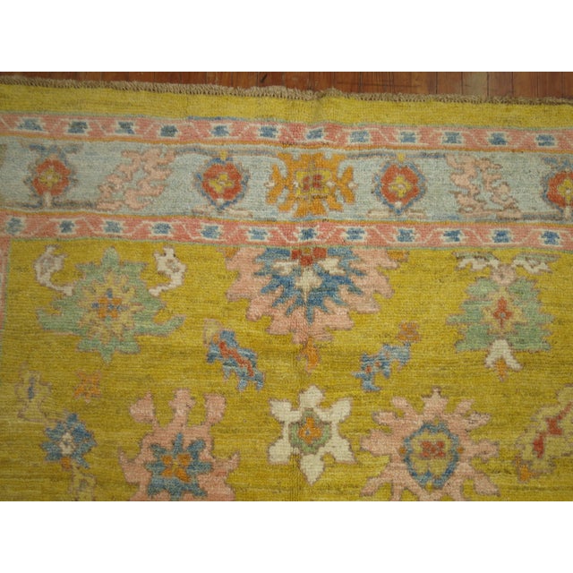 Early 21st Century Yellow Turkish Oushak - 5' x 7' For Sale In New York - Image 6 of 6