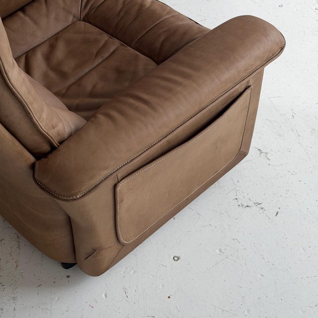 Animal Skin 1970s Ds-50 Leather Lounge Chair by De Sede For Sale - Image 7 of 10