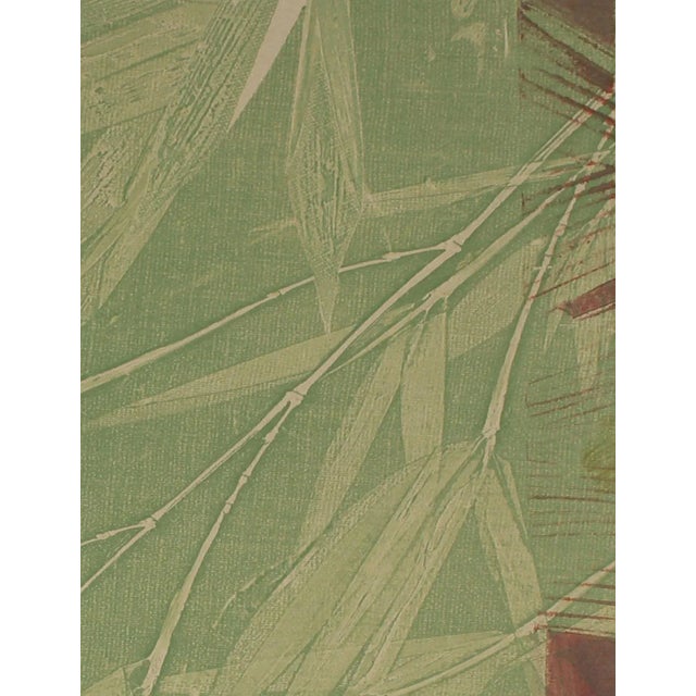 Contemporary Rob Delamater Contemporary Minimalist Bamboo Monotype in Green, Asian Aesthetic, 2009 2009 For Sale - Image 3 of 5