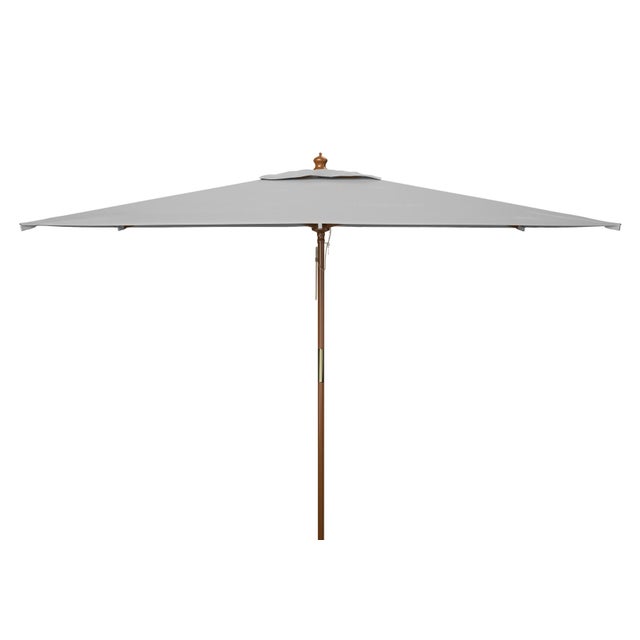 Spritely Home Aklin 6.5Ft X 10Ft Rectangle Wooden Pulley Market Umbrella (No Tilt), Grey For Sale - Image 4 of 4