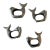 Set of 4 Pewter Silver Fish Shaped Napkin Rings For Sale