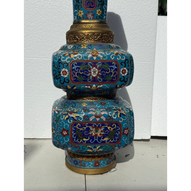 Chinese 1970s Chinese Cloissone Vase For Sale - Image 3 of 10