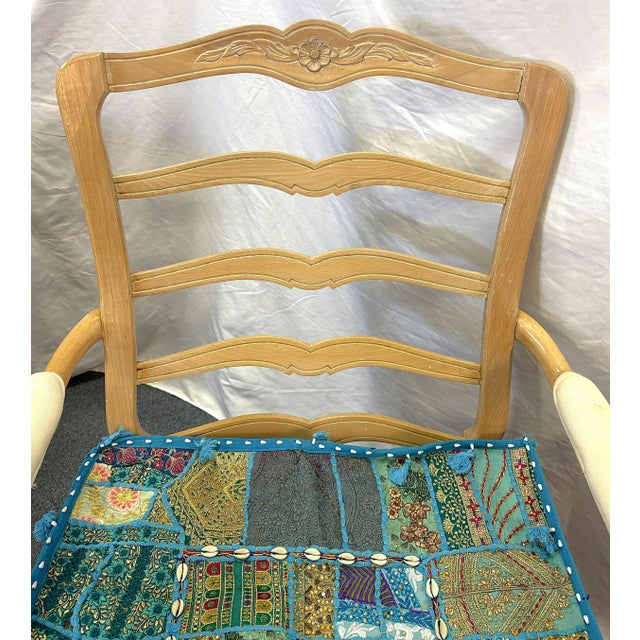 Wood Vintage Kreiss Collection Ladderback Lounge Chair With Ottoman For Sale - Image 7 of 16