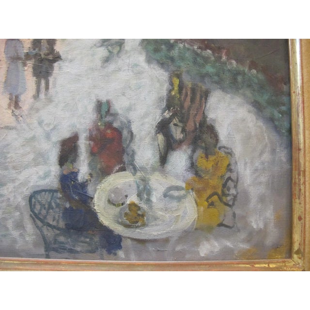 Textile Francis Smith Gilt Framed Figural Garden Signed Oil Painting Jardin For Sale - Image 7 of 10