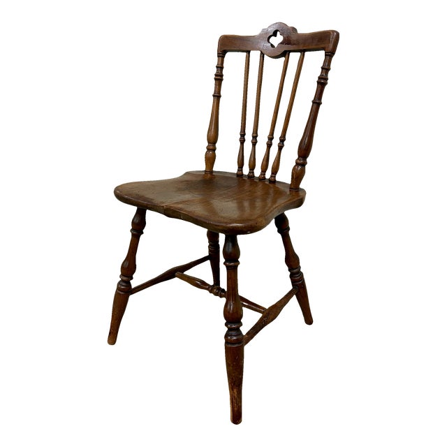 Antique Rothschild’s Child Size Pub Style Farmhouse Side Chair For Sale