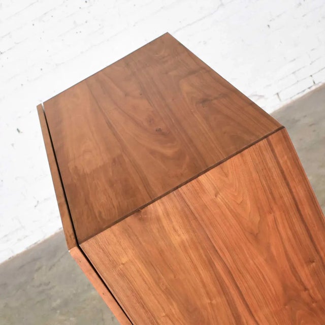 Vintage Scandinavian Modern Teak Desk in a Box Style Secretary With Drop Front For Sale - Image 9 of 18