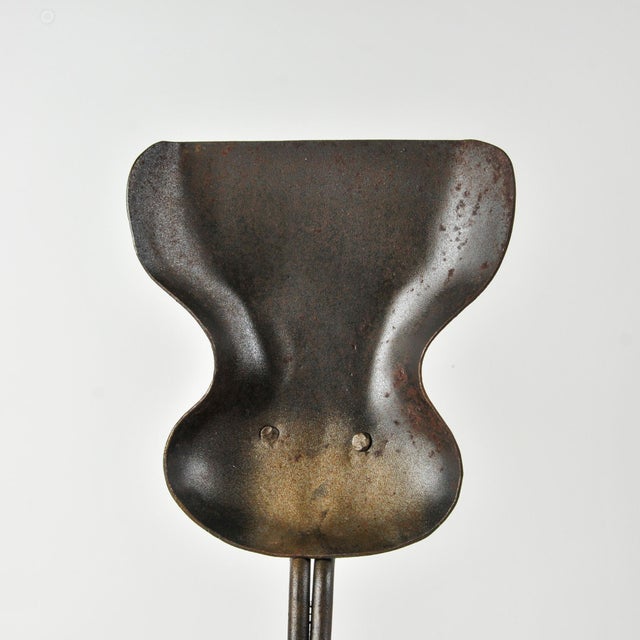 Vintage Iron Fireplace Tool Set Twisted Handles Five Piece Rustic Hearth Tools For Sale - Image 12 of 15