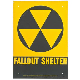 1950s Vintage New Old Stock Fallout Shelter Sign For Sale