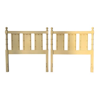 1960s Vintage Regency Style Twin Faux Bamboo Headboards - a Pair For Sale