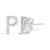 Expertly crafted to symbolize individuality and grace, this exquisite "P" initial stud earring is fashioned from radiant...