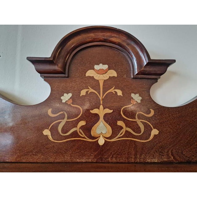 Wood Art Nouveau Display Case in Mahogany For Sale - Image 7 of 9