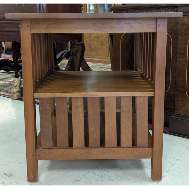 Early 21st Century Stickley Mission Cherry Wood Book Table For Sale - Image 5 of 9