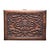Dating to the 1980s, this Huali wood jewelry box combines warm reddish-brown tones with decorative carving and a compact,...