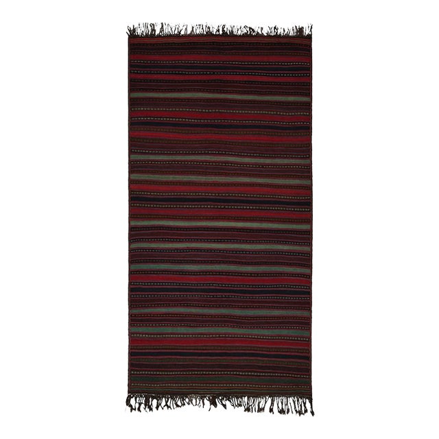 Vintage Afghan Tribal Kilim Rug With Colorful Stripes, From Rug & Kilim For Sale
