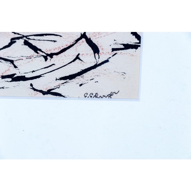 Elizabeth Erlanger Signed Abstract Mixed-Media New York School Modernism This original abstract mixed media composition by...