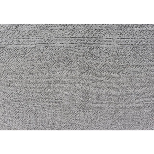 Gray Muted Gray Hand-Knotted Wool Rug by Keivan Woven Arts 5'7 X 9'0 For Sale - Image 8 of 13