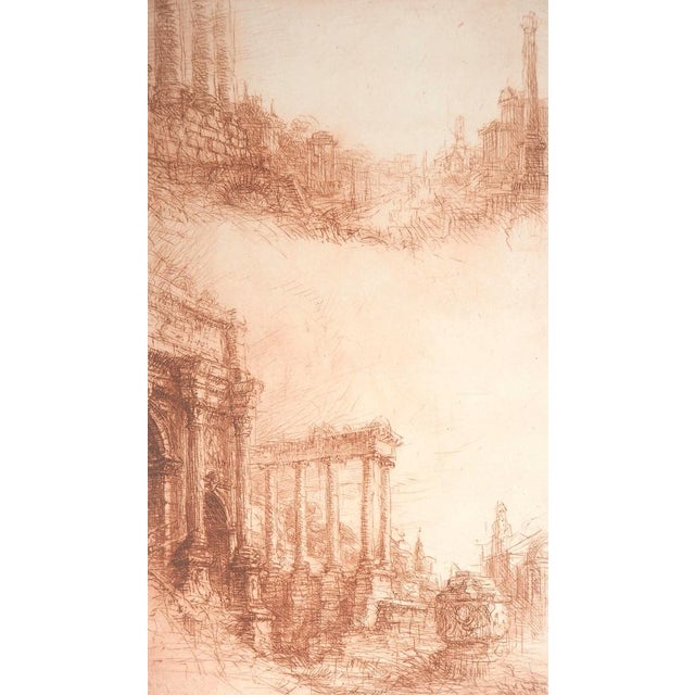 Jean Michel Mathieux-Marie, Roman Forum, Original Etching For Sale - Image 3 of 8
