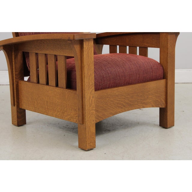 Stickley Mission Oak Bow Arm Morris Chair For Sale - Image 10 of 18