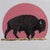 Contemporary Rose Sunset by Tammy Liu-Haller | Charcoal, pastel, ink, acrylic on panel depicting a bison silhouette. For Sale - Image 3 of 3