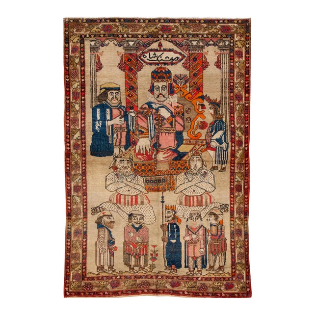 Antique Hand Knotted Malayer Rug For Sale