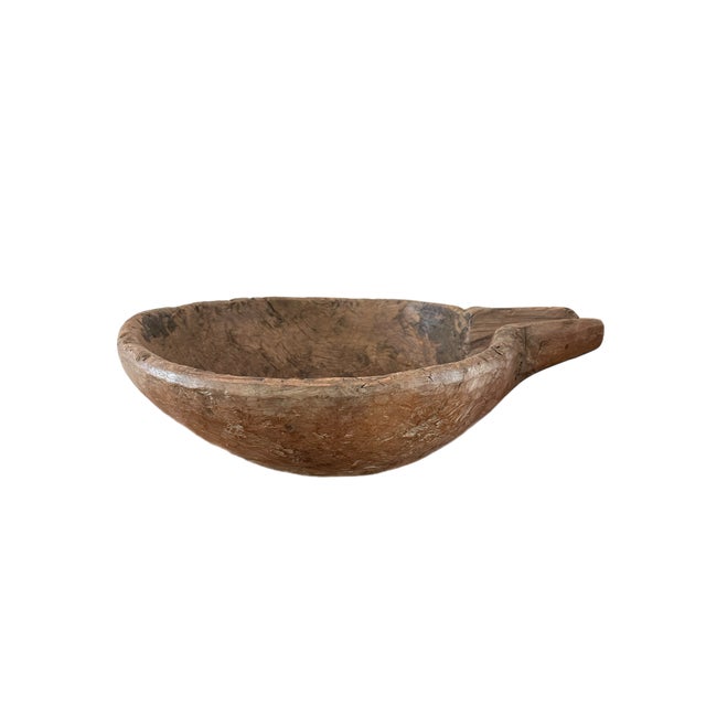 Massive Swedish Root Bowl with Spout Measures: 21 1/2 inches from spout to the end of the bowl. Spout 5 inches. Bowl is 17...