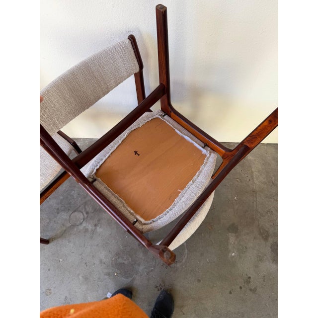 Danish Mid Century in Style of Erik Buch Rosewood Dining Chairs Set of 4 Scandinavian Vintage For Sale - Image 9 of 10