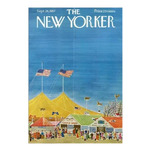 1957 Vintage New Yorker Cover, September 28 (Ilonka Karasz), Original New Yorker Magazine Cover, Country Fair