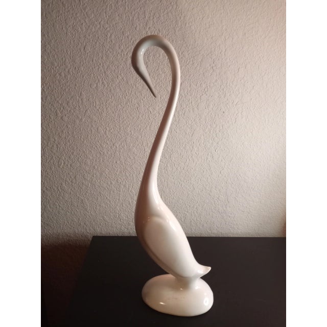 Mid-Century Modern Ceramic Crane Sculpture For Sale - Image 4 of 7