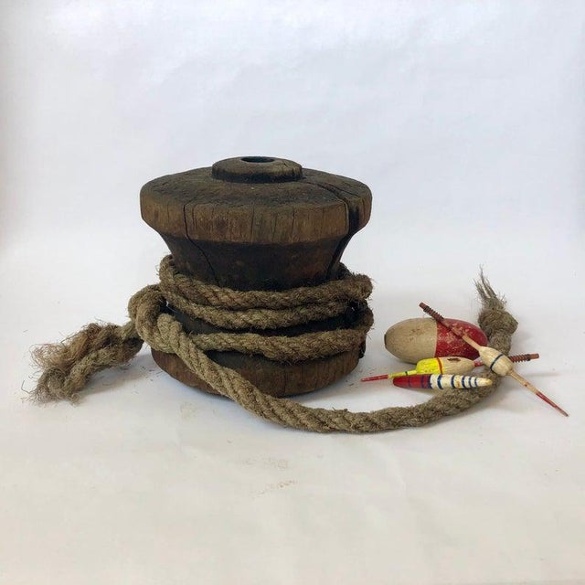 Antique Nautical Sailboat Winch With Old Rope Chairish