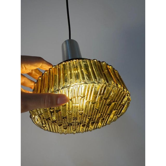 Hanging Lamp in Brown Glass and Metal For Sale - Image 9 of 11