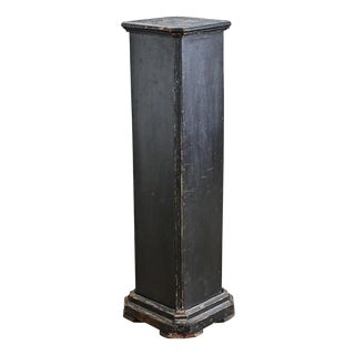 French Vintage Painted Black Pedestal For Sale