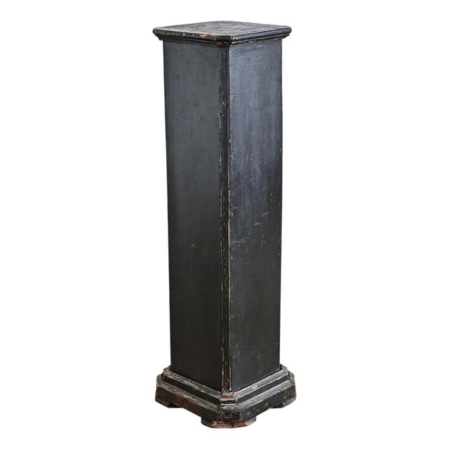 French Vintage Painted Black Pedestal For Sale