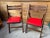 A striking pair of mid-century folding chairs by Nevco Furniture Corp., Yonkers, New York (circa 1950s–60s). Each chair...
