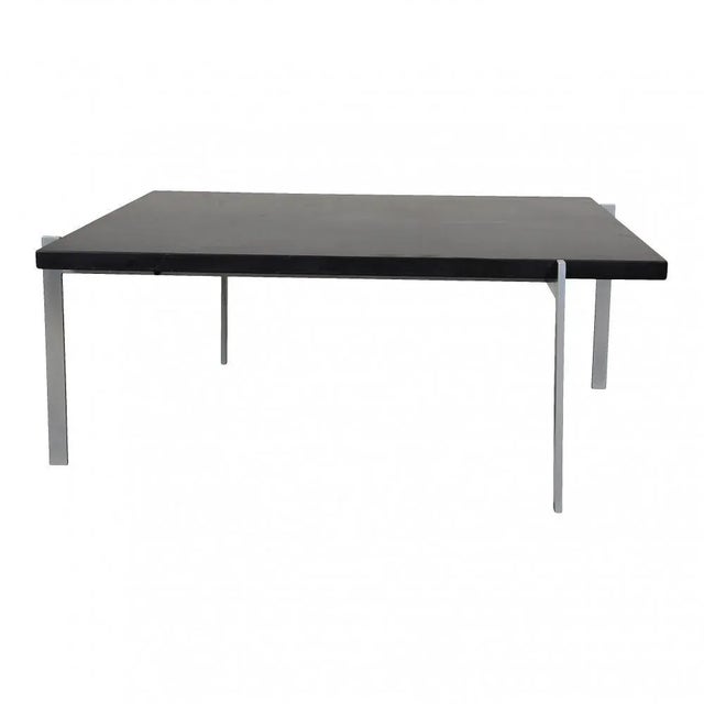 Metal PK-61 Coffee Table in Black Slate by Poul Kjærholm for Fritz Hansen, 1970s For Sale - Image 7 of 7