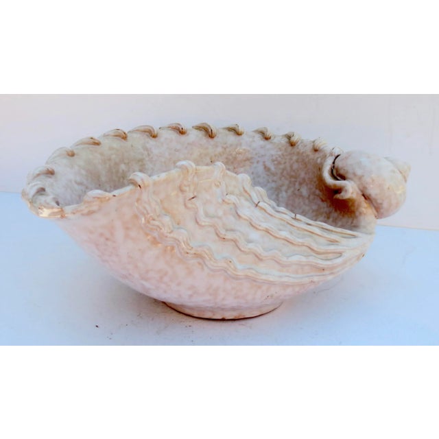 Mid-Century Modern Seashell Bowl Italian Mid-Century Ceramic For Sale - Image 3 of 7