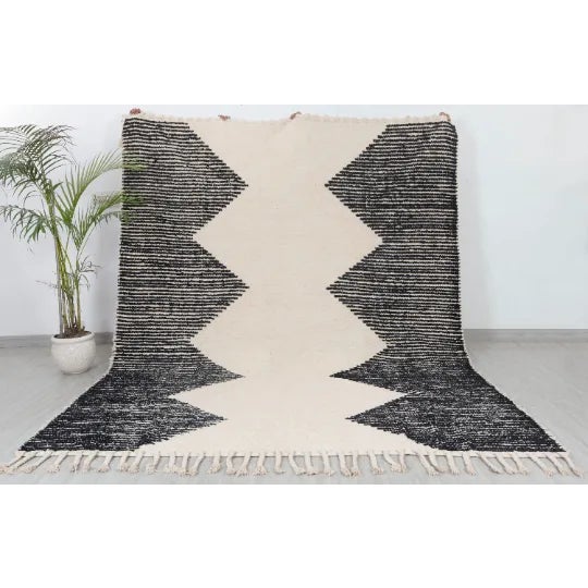 2020s Black Natural Cotton Handwoven Boho Rug 9x12Ft. For Sale - Image 11 of 11