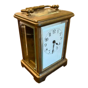 French Late 19th Century Carriage Clock, Brass Case, Circa 1890