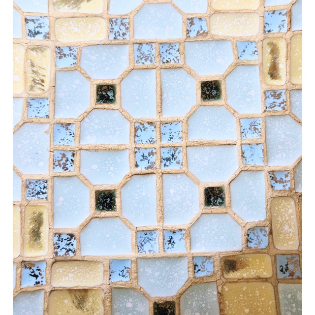Contemporary Mid Century Retro Ceramic Tile Bowl Geometric Design For Sale - Image 3 of 4