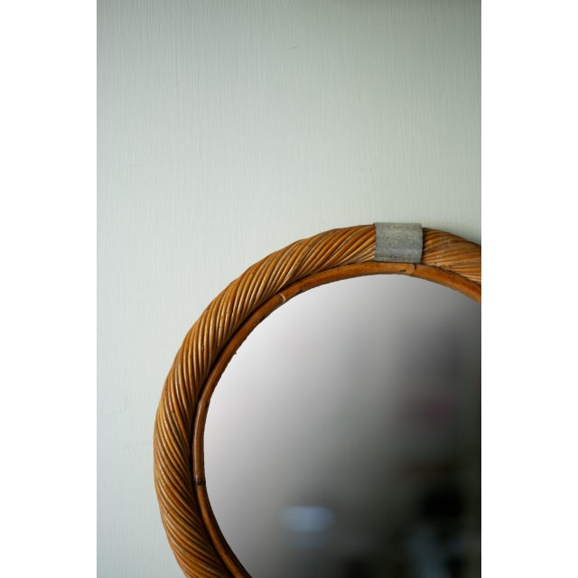Vintage Mirror in Bamboo Frame, 1980s For Sale - Image 6 of 7
