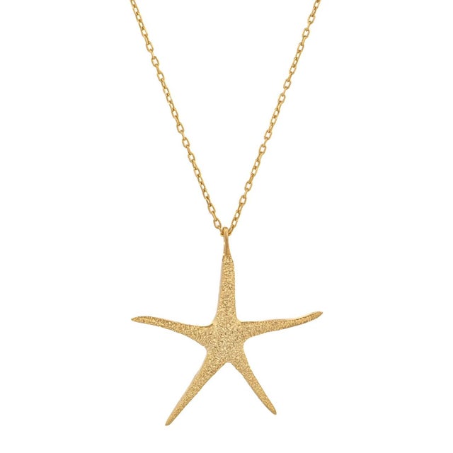 Metal Sea Whisper Starfish Gold Vermeil Necklace For Sale - Image 7 of 9